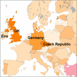 Europe - UK, Eire, Germany, Czech Republic